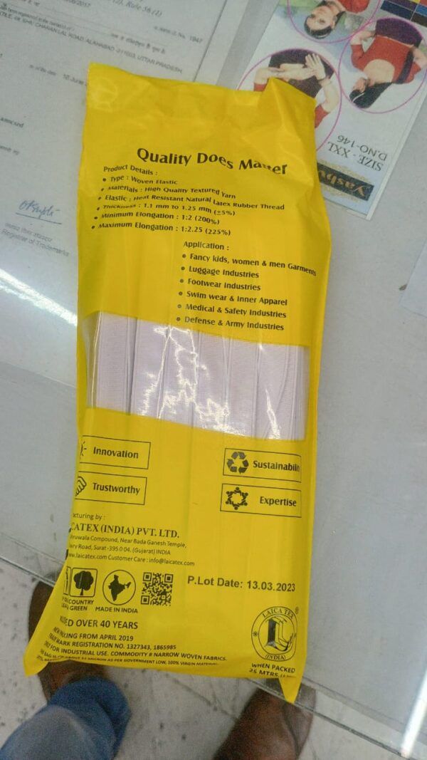LAICA ELASTIC YELLOW 1/2" (12MM/0.50")